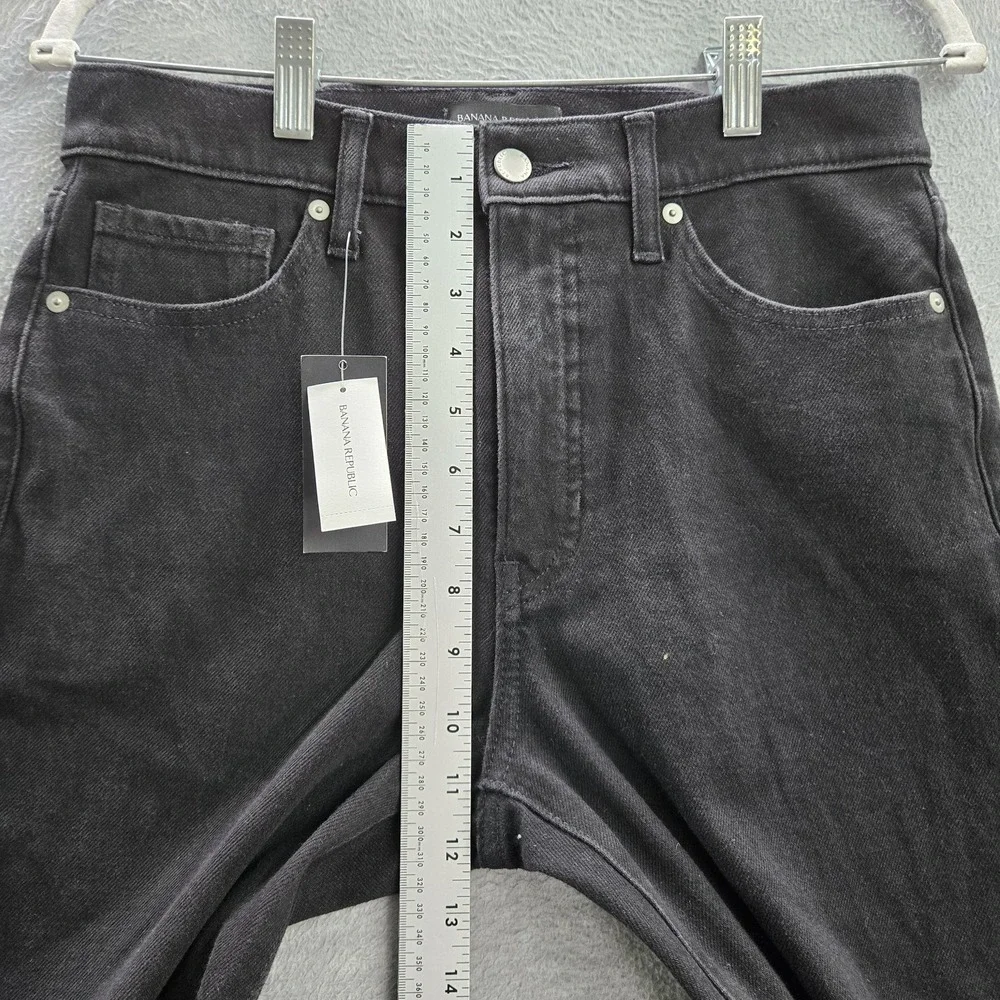 Banana Republic Men Jeans 29 Black Premium Denim High-Rise Slim NWT‎